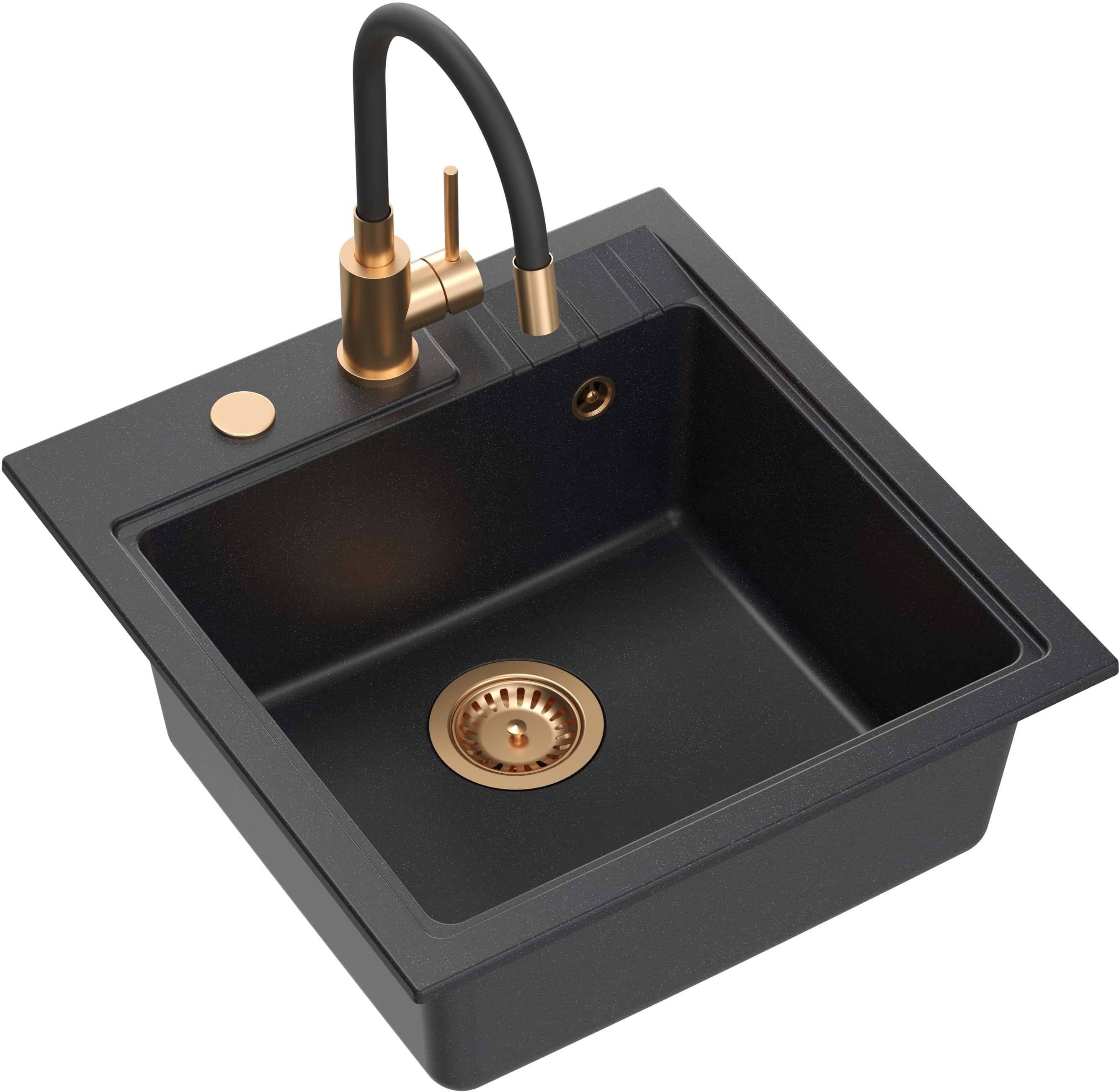 Darmowa Dostawa - Zlewozmywak z baterią czarny/czarny Quadron Peter HCQP5052CZK3323503PVDC1