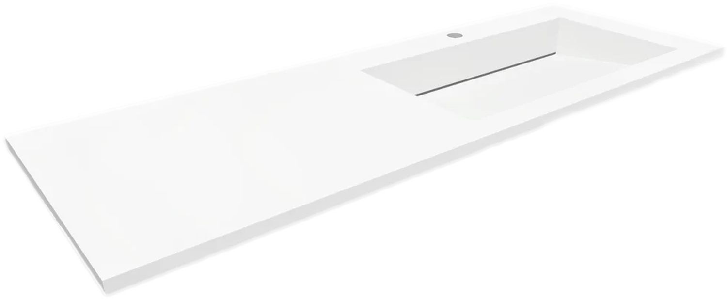 Darmowa Dostawa - Umywalka 130x45 cm prostokątna wpuszczana-z blatem biała Cristalstone Linea Ideal U1300MBPOLCCR