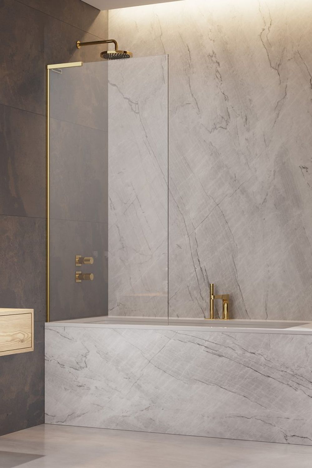 Darmowa Dostawa - Parawan nawannowy jednoczęściowy Radaway Modo SL Gold PNJ II 103160800901L