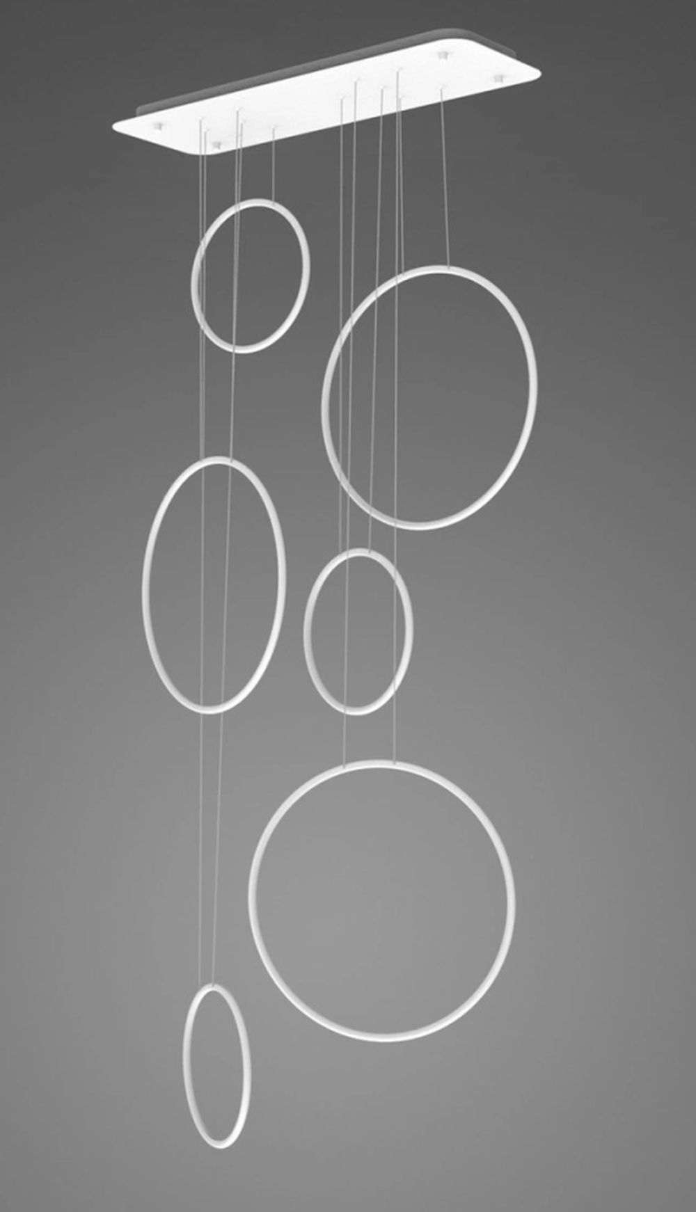 Darmowa Dostawa - Lampa wisząca 6x130 W biała Altavola Design Ledowe Okręgi LA076P90in4kwhitedimm