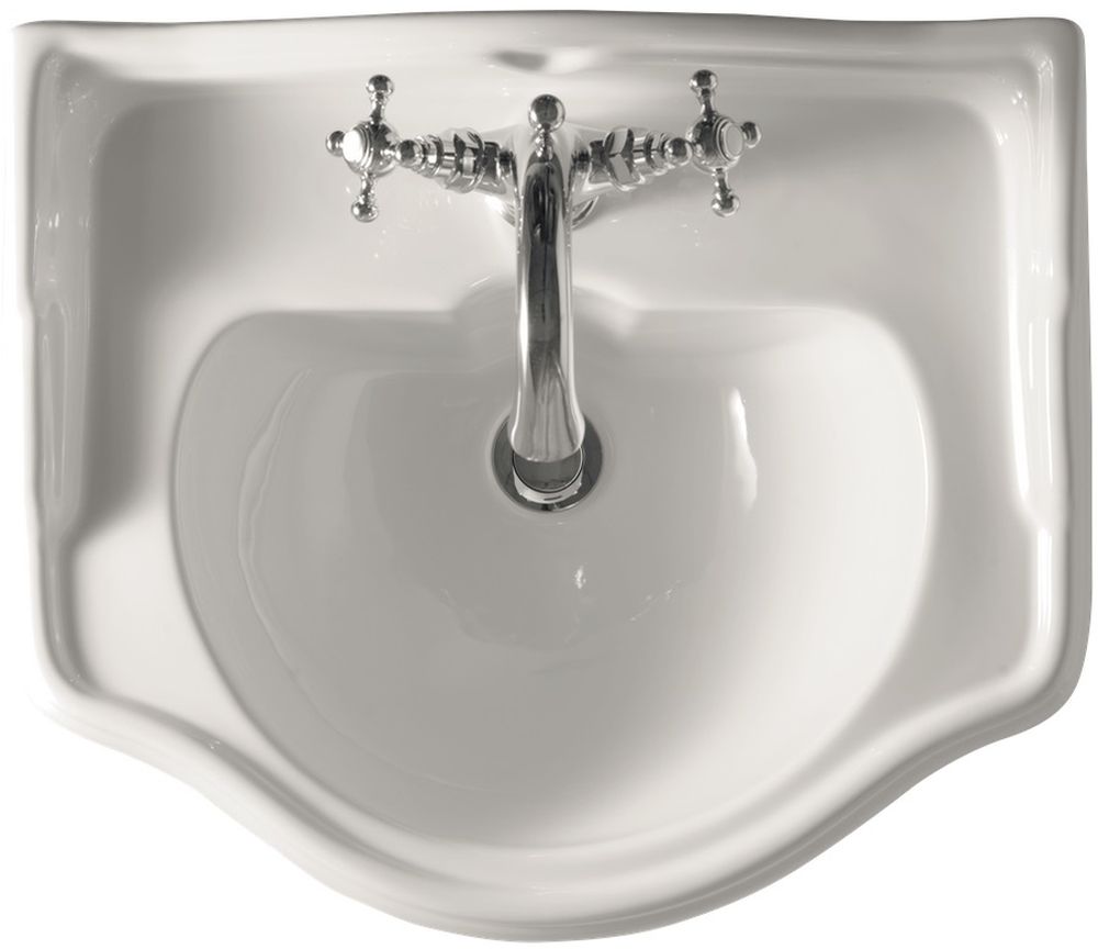 Darmowa Dostawa - Umywalka 55x46.5 cm półokrągła ścienna biała Kerasan Retro 104501