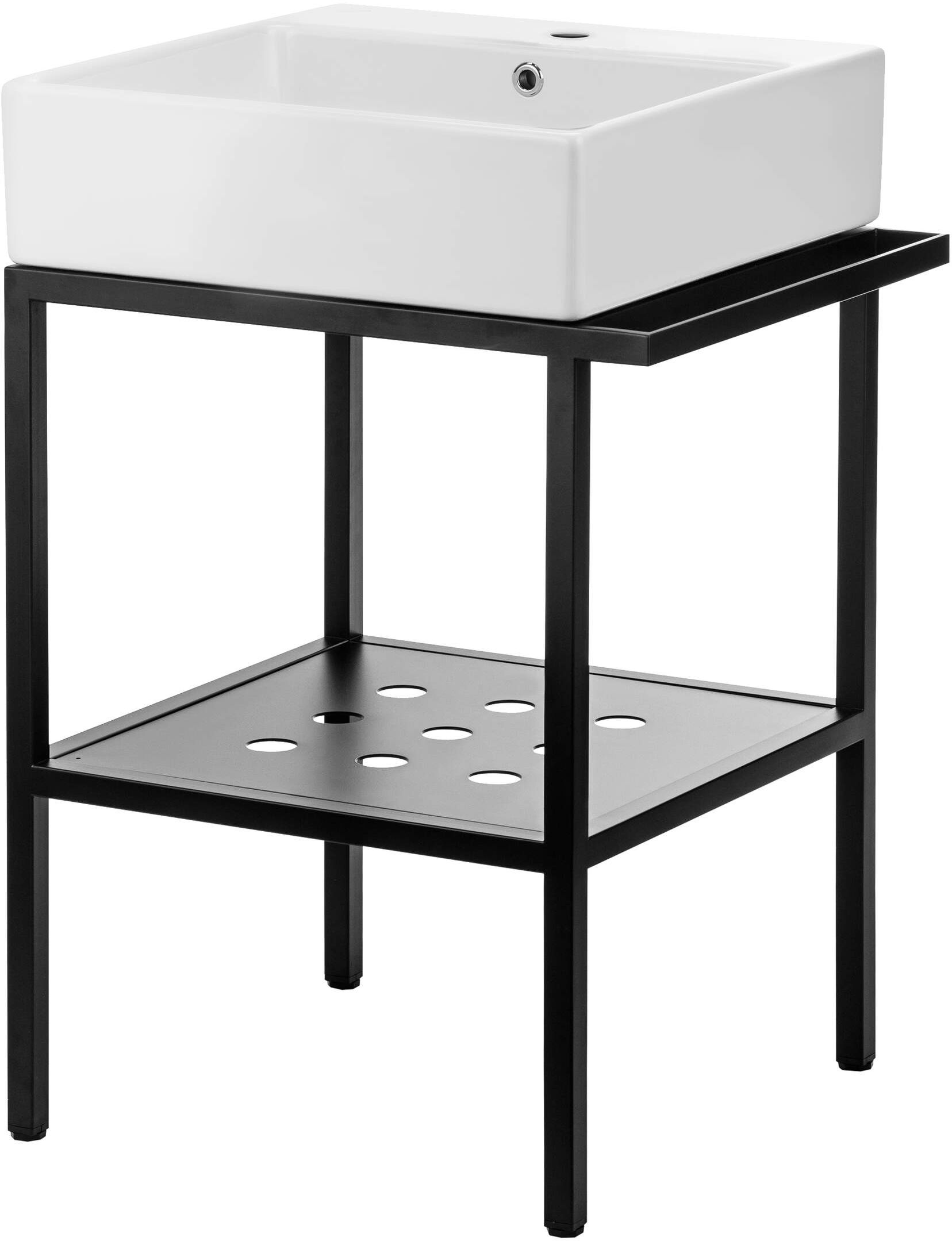 Darmowa Dostawa - Umywalka z konsolą 60 cm czarną Deante Temisto CDTS6U6S