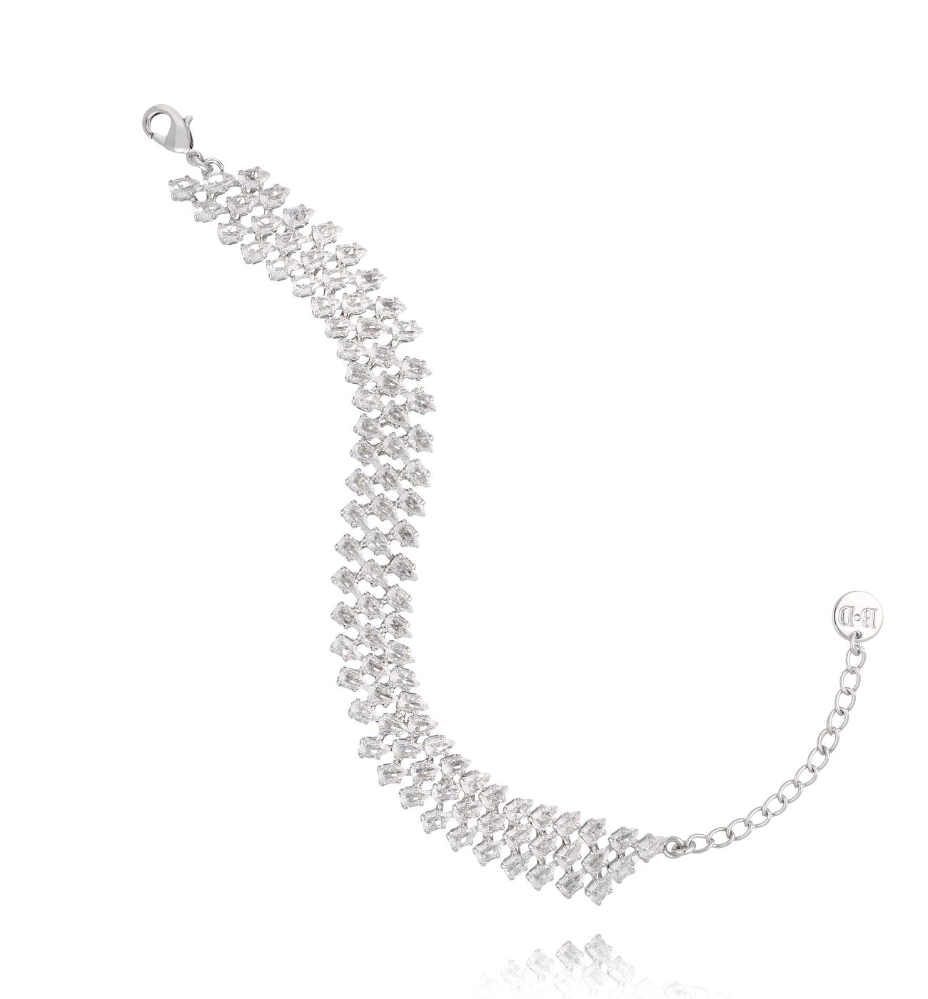 Bransoletka z kryształkami transparentnymi BSS0208 - By Dziubeka