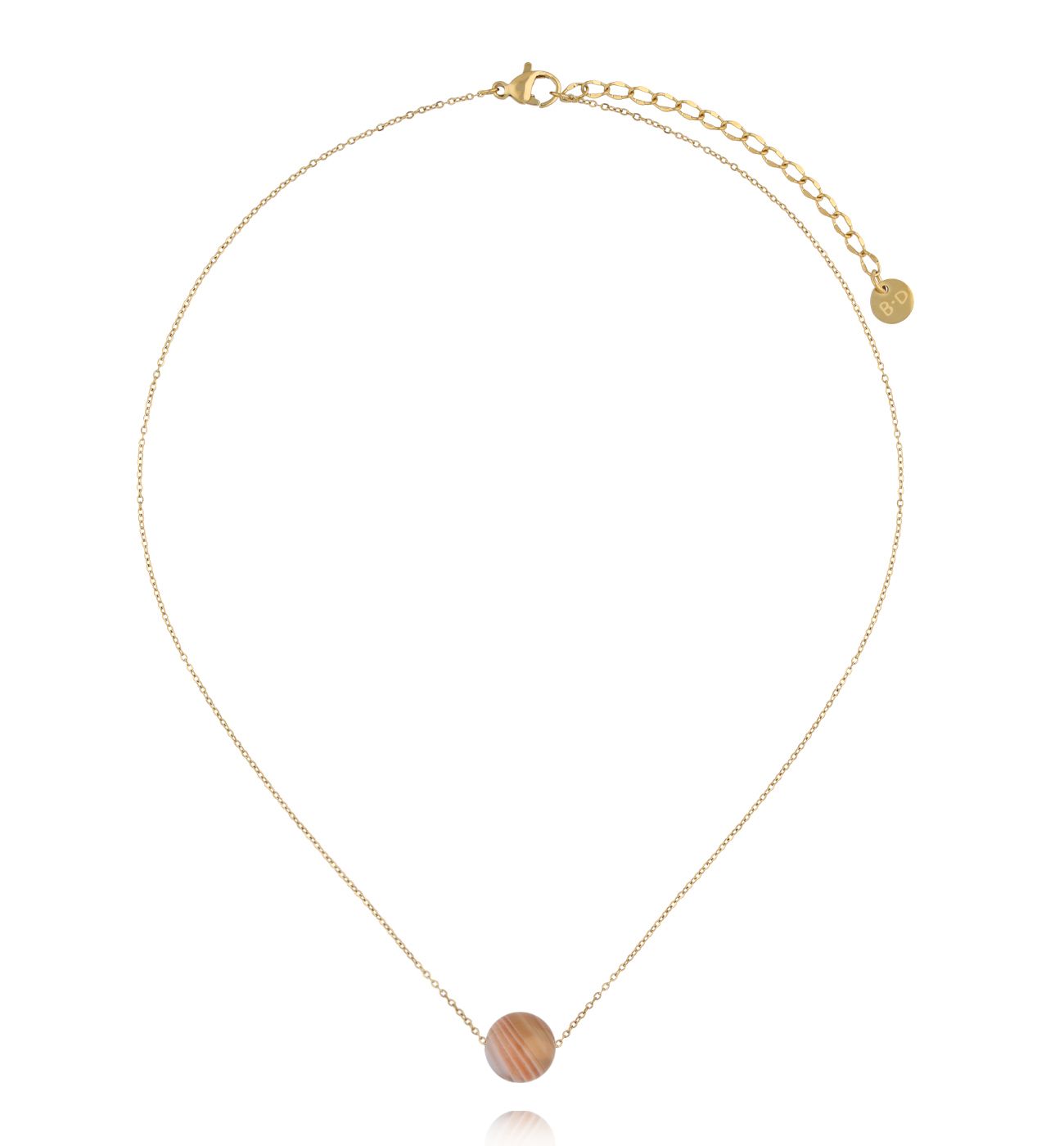 Naszyjnik z agatem na delikatnym złotym łańcuszku NLB0405