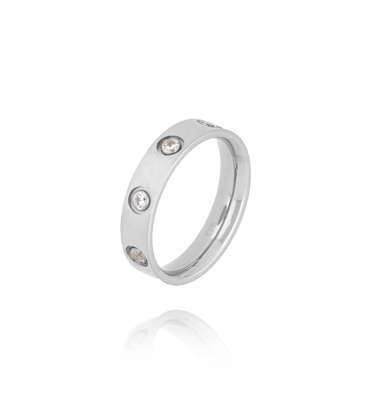 Obrączka srebrna z cyrkoniami Viral PSA0870