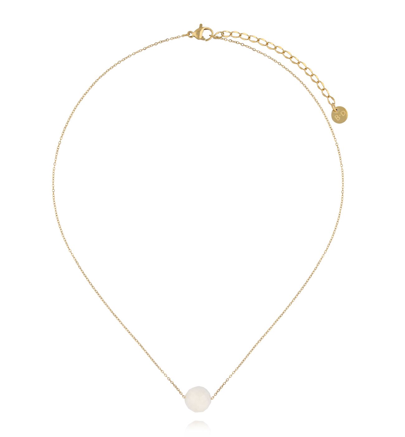 Naszyjnik z kamieniem księżycowym na delikatnym łańcuszku NLB0328