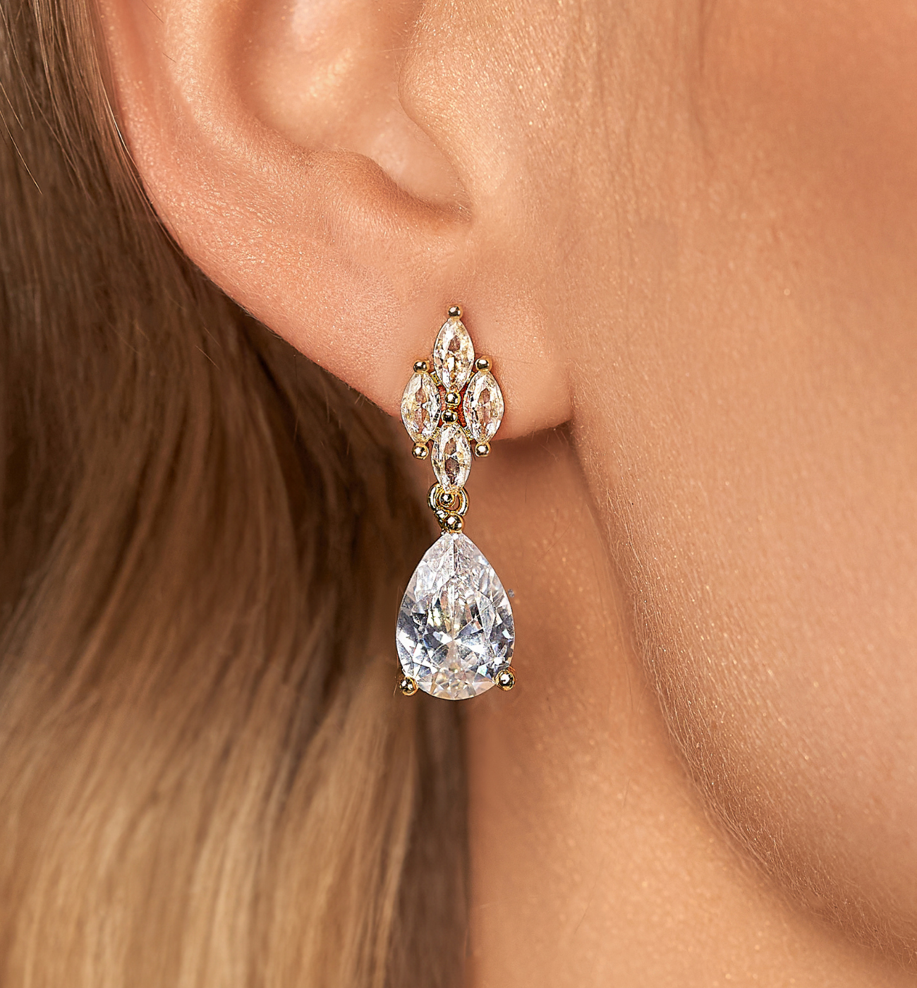 Kolczyki złote z kryształkami Allen KSS1657