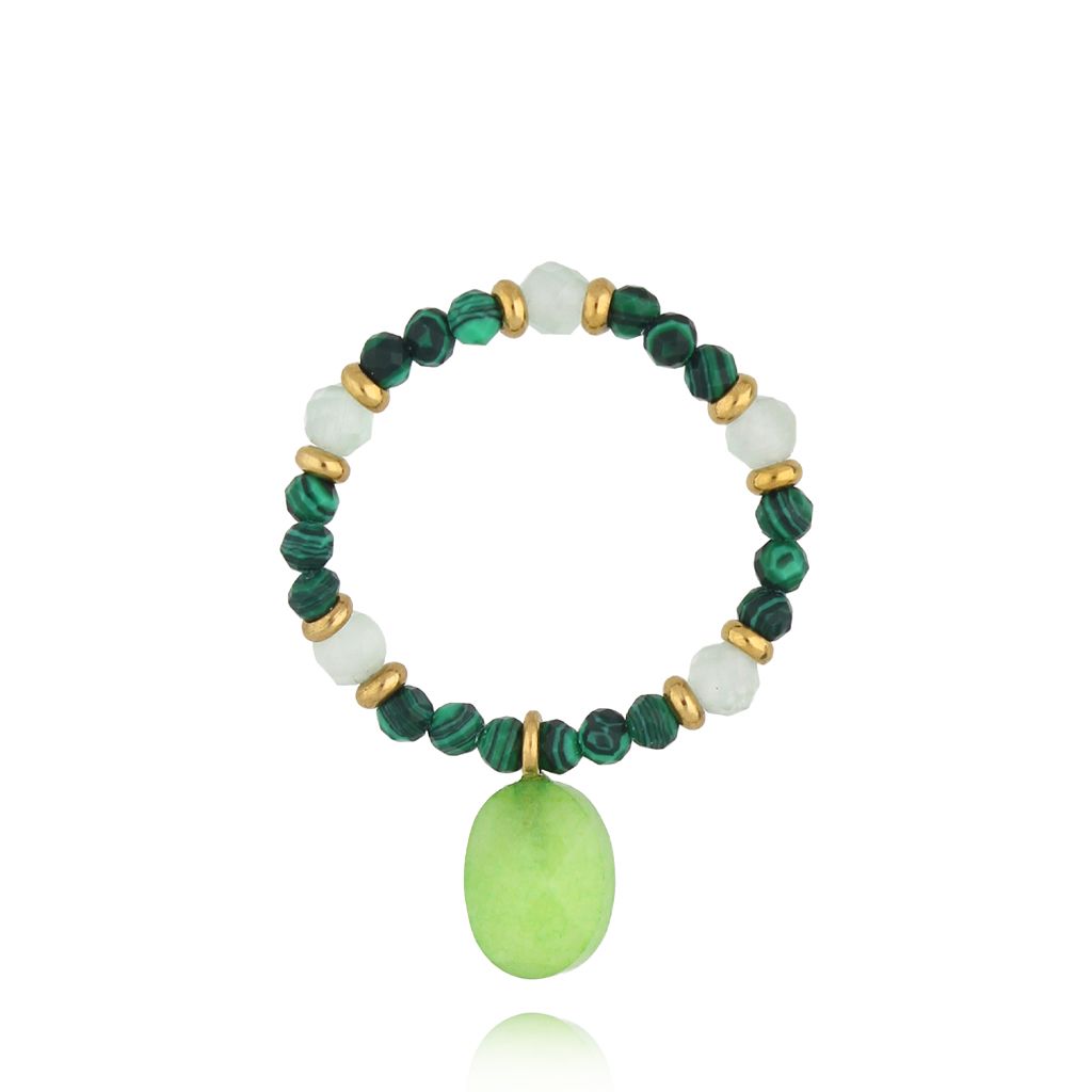 Pierścionek elastyczny zielony Rocher PSC0511