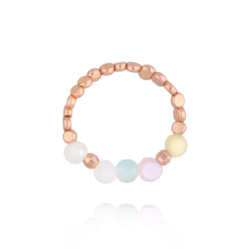 Pierścionek pastelowy z różowym złotem PSC0622