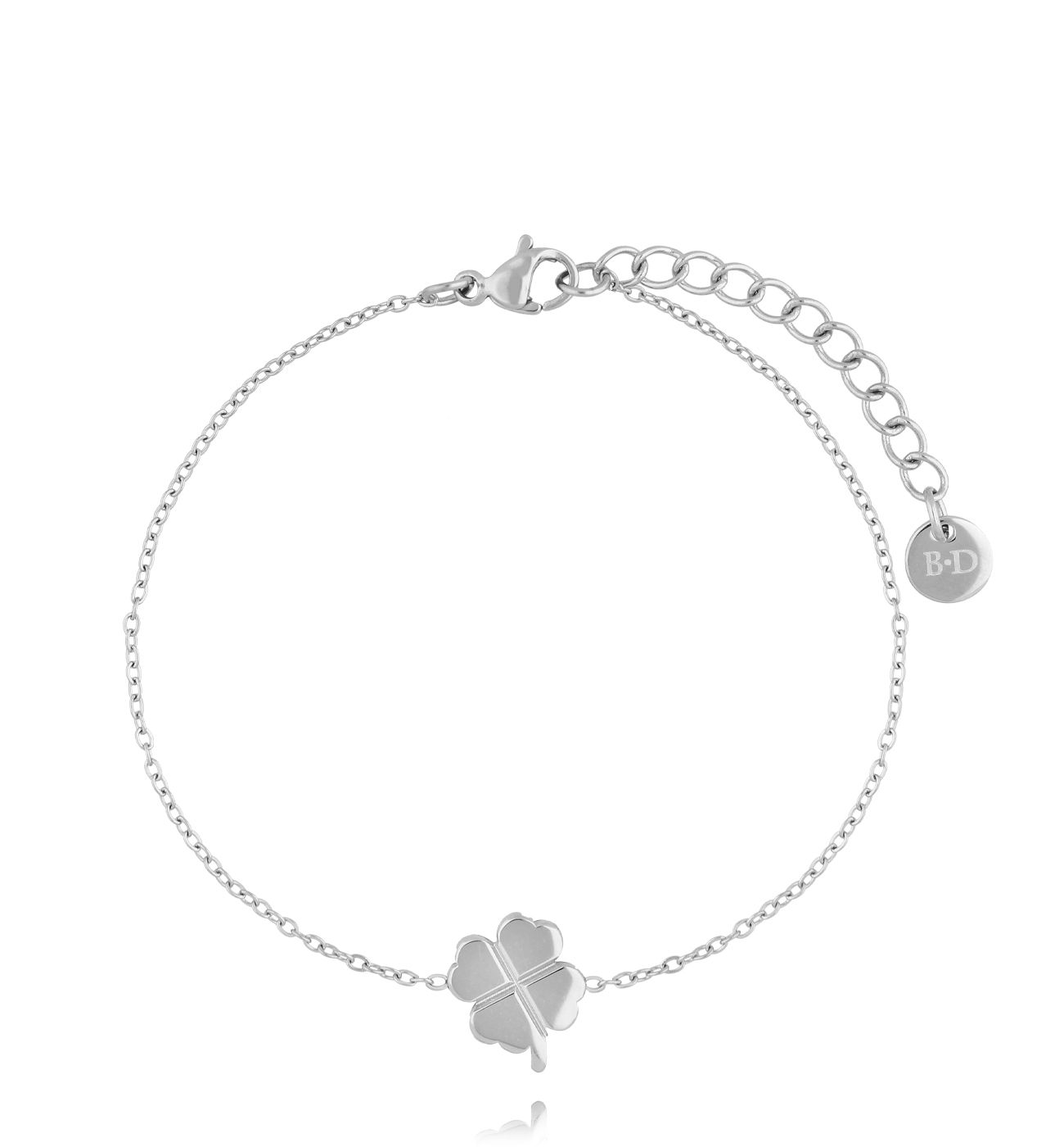 Bransoletka z koniczynką srebrna - By Dziubeka