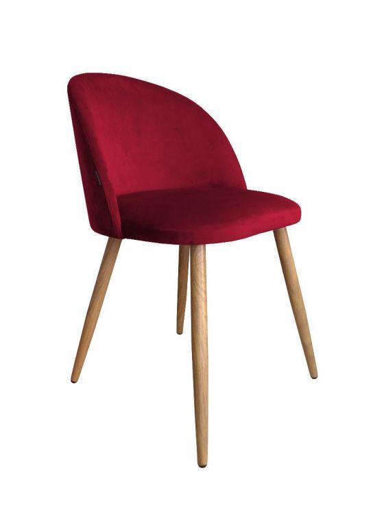 Krzesło CLAUDINE 2 VELVET bordowe/dąb ATOS 1 szt.