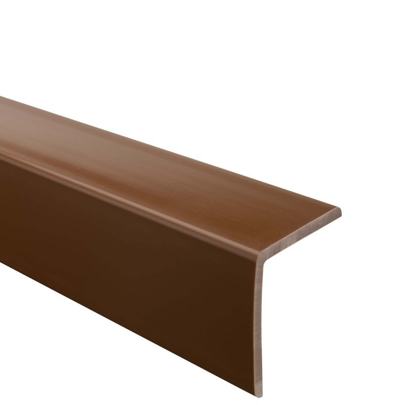 Kątownik miękki PCV 35x35mm, QUEST ochronny profil L kątowy, narożnik odbojnikowy, KM, brąz, 150 cm