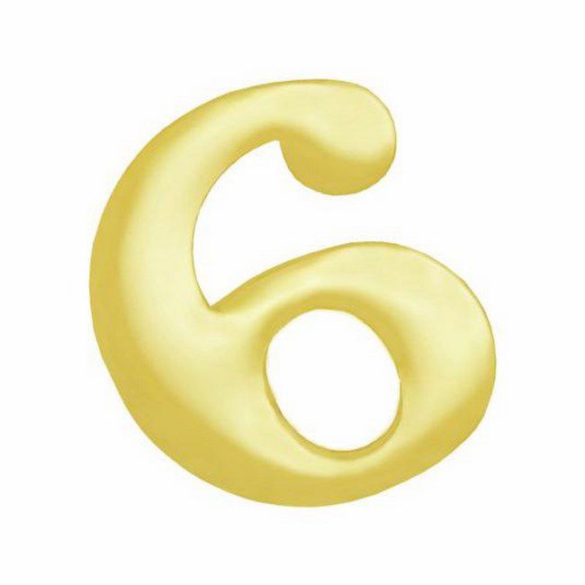 Cyfra 6/9 ANO mosiądz polerowany 37 mm