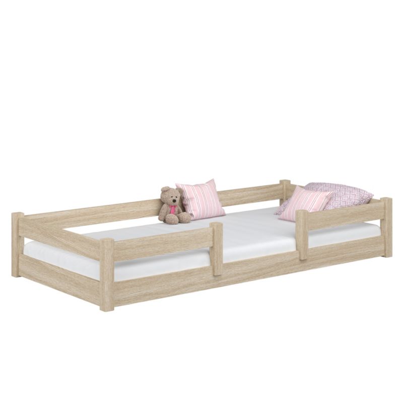 Dębowe łóżko N-WOOD niskie N01 dąb bielony 80x200 1szt.