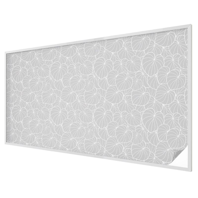 Folia Witrażowa Wallfluent 200x116 cm Naklejka na Szybę Geometryczne liście szary motyw 1 rol.