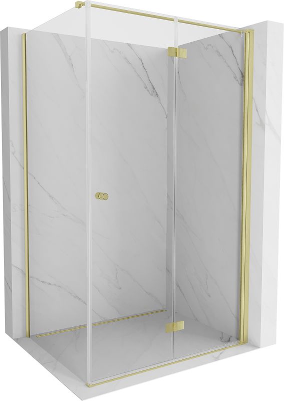 Kabina prysznicowa prostokątna Mexen Mist-F T złoty szczotkowany 85x100 prawa 1 szt