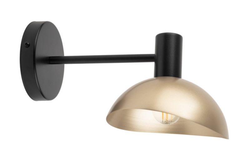 Kinkiet ścienny Sigma Lighting Artis czarno-złoty styl klasyczny 1 x E14 x IP20 wym: 18 x 18 x 30 cm - 1 szt.