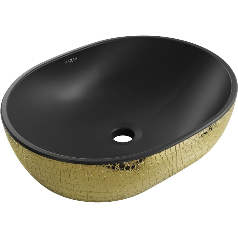 Umywalka nablatowa Mexen Viki czarny/złoty 48,5 x 35 cm 21054878 1 szt.