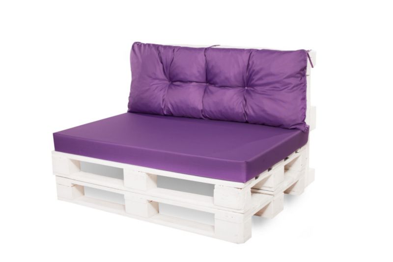 Poduszki na paletę, Setgarden, 120x80x10cm + 120x40cm Fioletowa wygodne, wygodne, dwustronne poduszki na meble z palet, 1szt