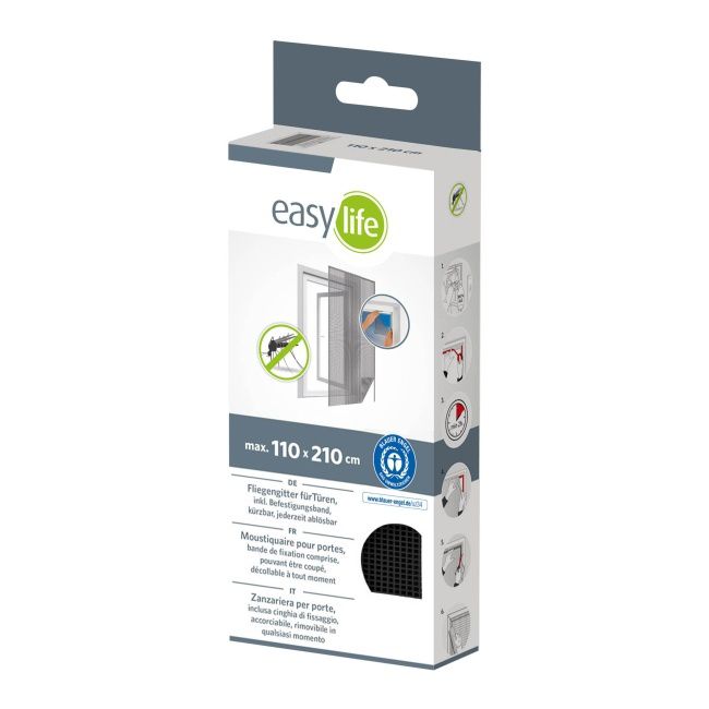 Moskitiera drzwiowa 2 x 60 x 210 cm antracyt