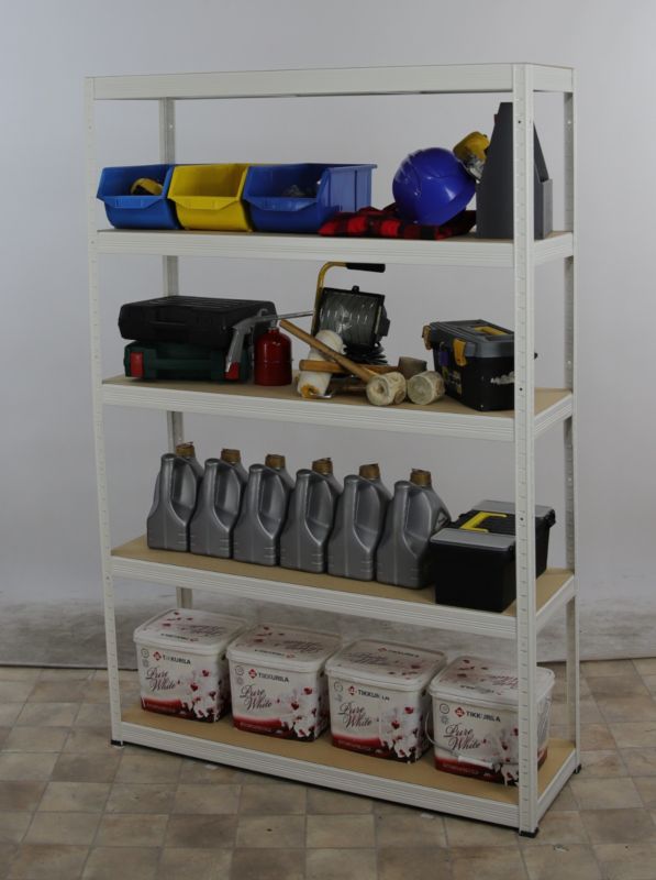 Regał metalowy MODO24 magazynowy stojak biały helios 180x150x30cm 5 półek po 175 kg 1 szt.