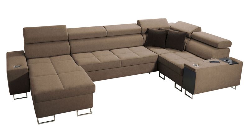 Narożnik z barkiem MIRJAN 24 Morena IV Maxi lewy ciepły brąz + gorzka czekolada 1 szt.