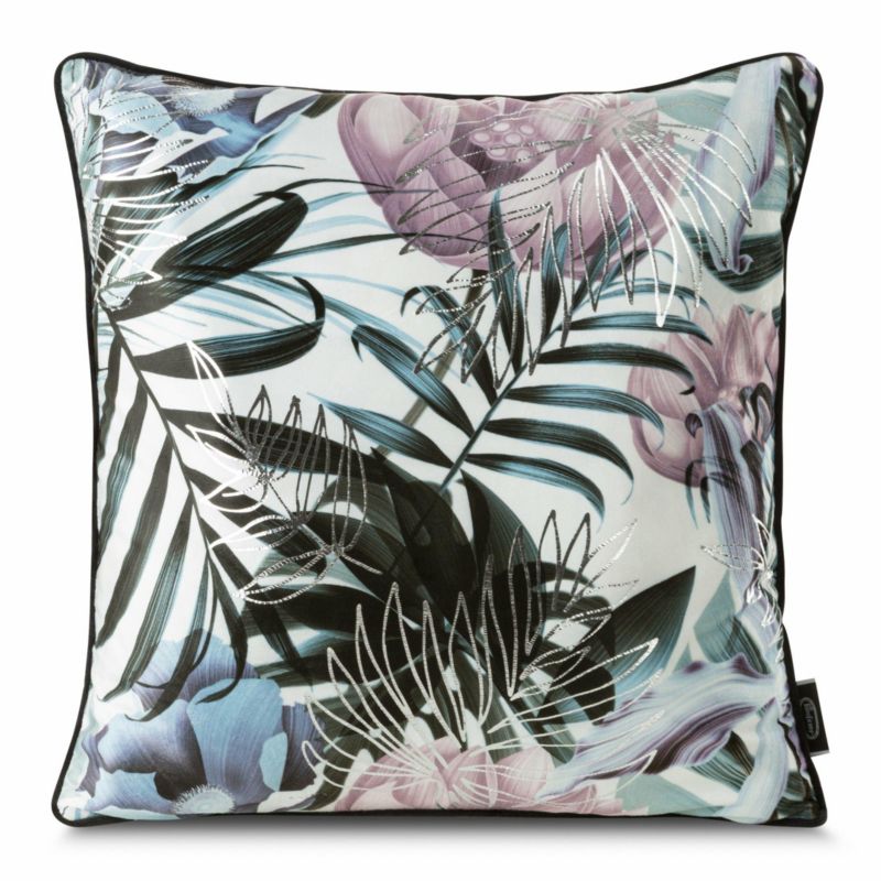 Poszewka Malibu Eurofirany dekoracyjna na poduszkę 45x45 cm Biało Srebrna 1 szt.