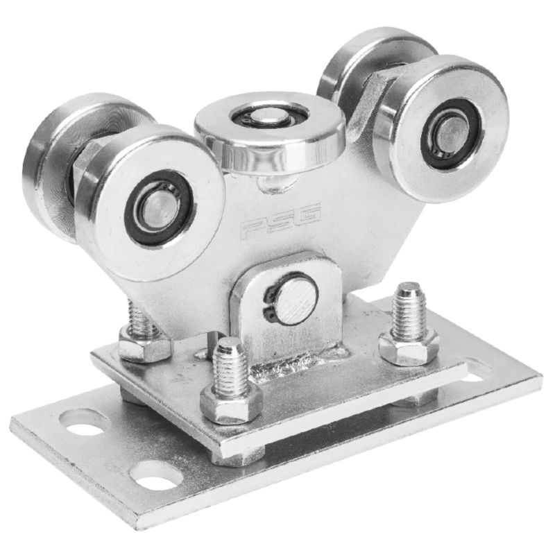 Wózek jezdny do bramy przesuwnej PSG z akcesoriami 80x80 (5-rolkowy, rolki stalowe, wahliwy) 1 szt.
