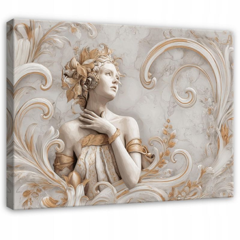 Obraz WALLARENA Do Sypialni Salonu Na Płótnie Kobieta Abstrakcja Marmur Beżowy 60x40 cm PP15968O4 1 szt.