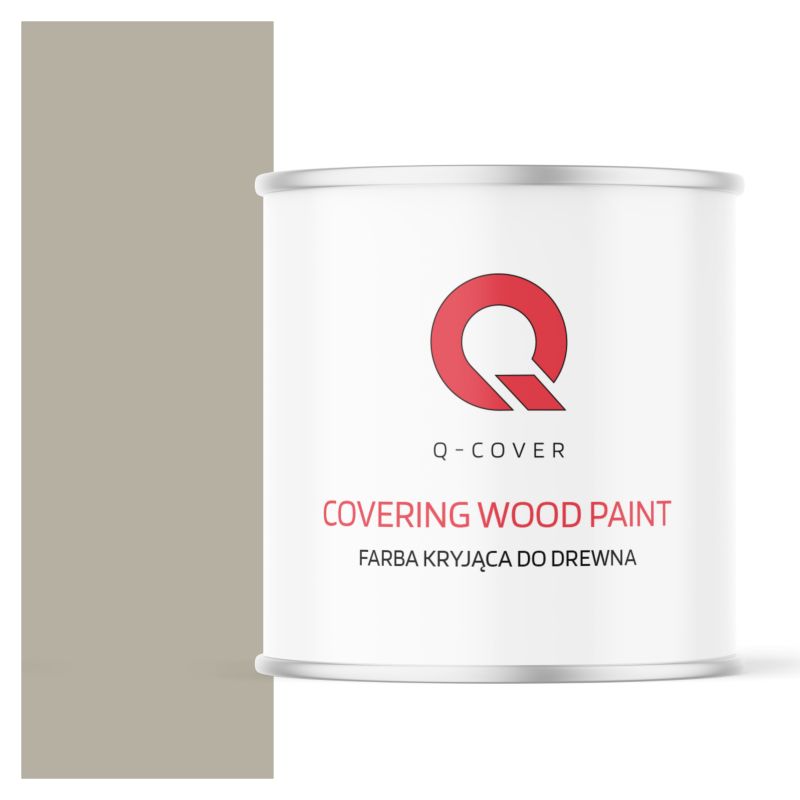 Farba Kryjąca do Drewna Q-Cover Szary Beżowy RAL7032 Satyna 2.5L