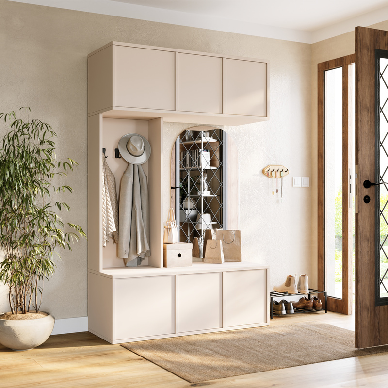 Kaszmirowa garderoba do przedpokoju z wieszakami 120 cm HUGE