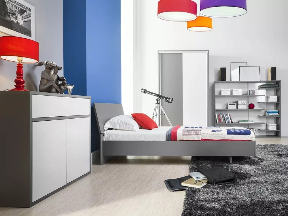 Nowoczesne meble młodzieżowe z łóżkiem i szafą ZENTO