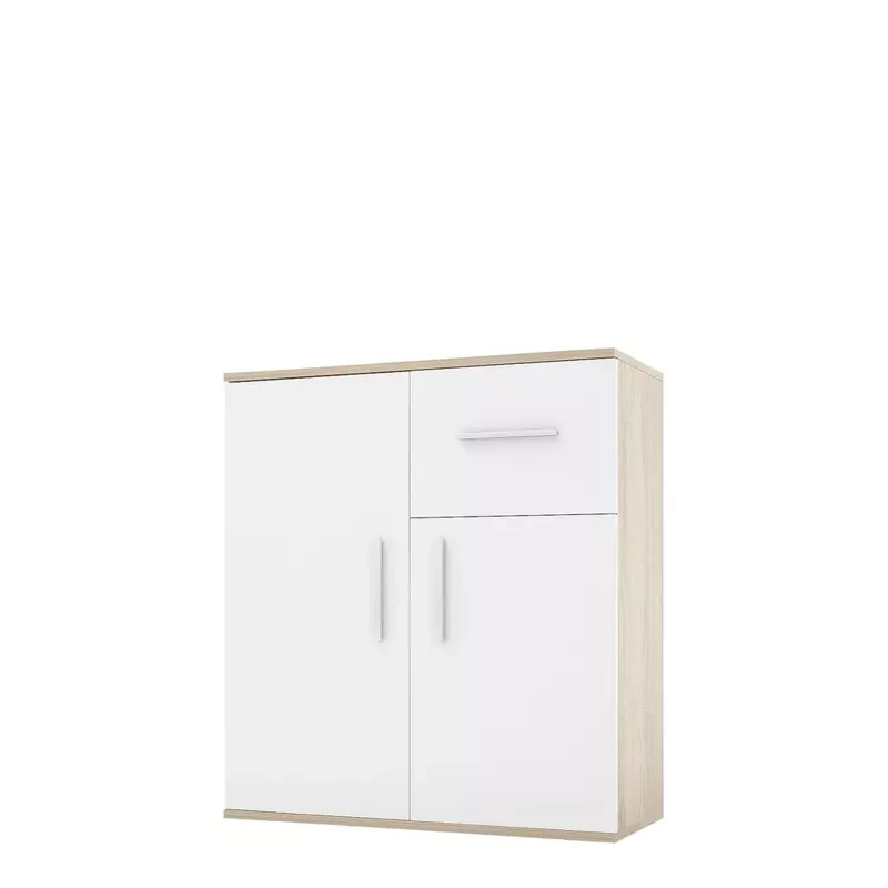 Biała komoda z szufladą do salonu 75 cm SIMPLE I