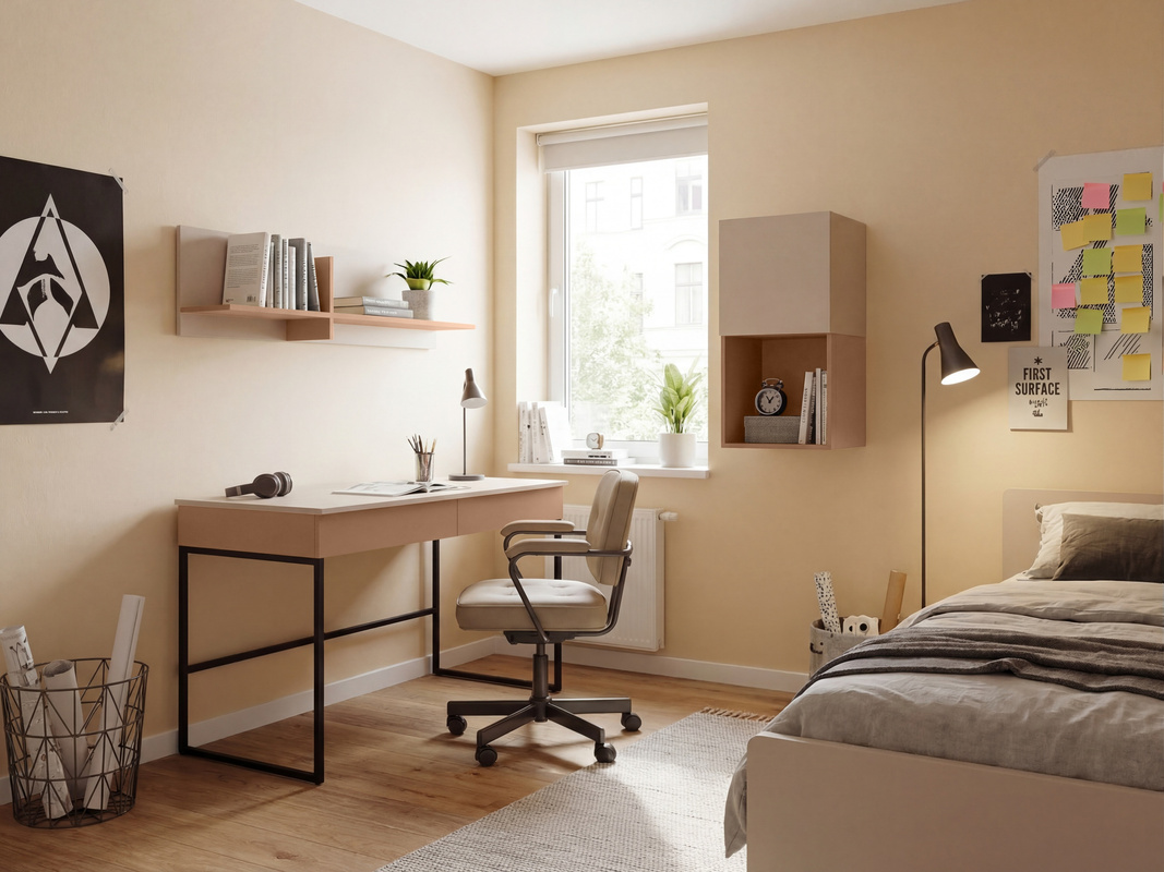 Szafka wisząca 45 cm do pokoju młodzieżowego zamykana LUMI kaszmir