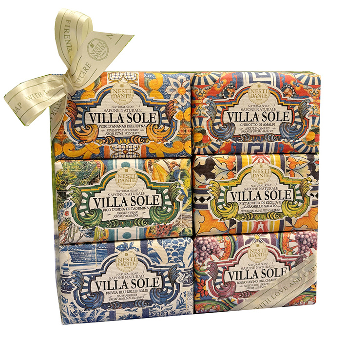 Nesti Dante Villa Sole Pistacchio di Sicilia e Caramello - Zestaw mydeł toaletowych Pistacja i Karmel, 900 g