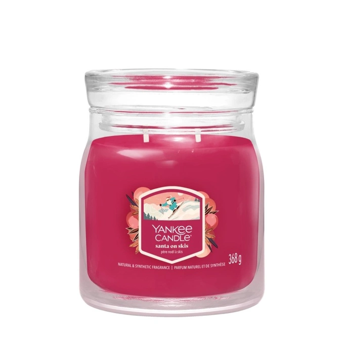 Yankee Candle Signature – Świeca średnia Santa on Skis, 368 g