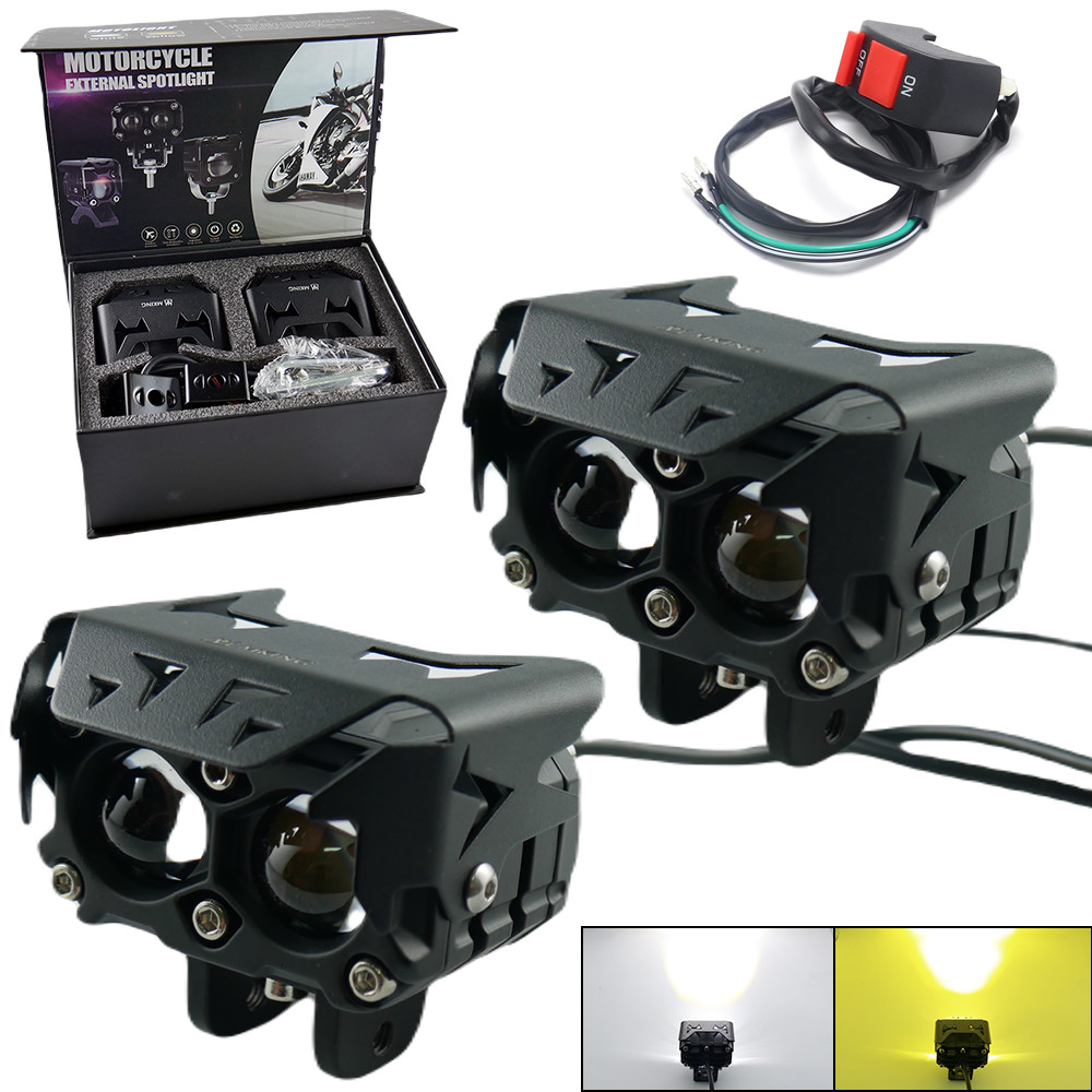 HALOGENY MOTOCYKLOWE LED 40W 4000LM 2 TRYBY LAMPY