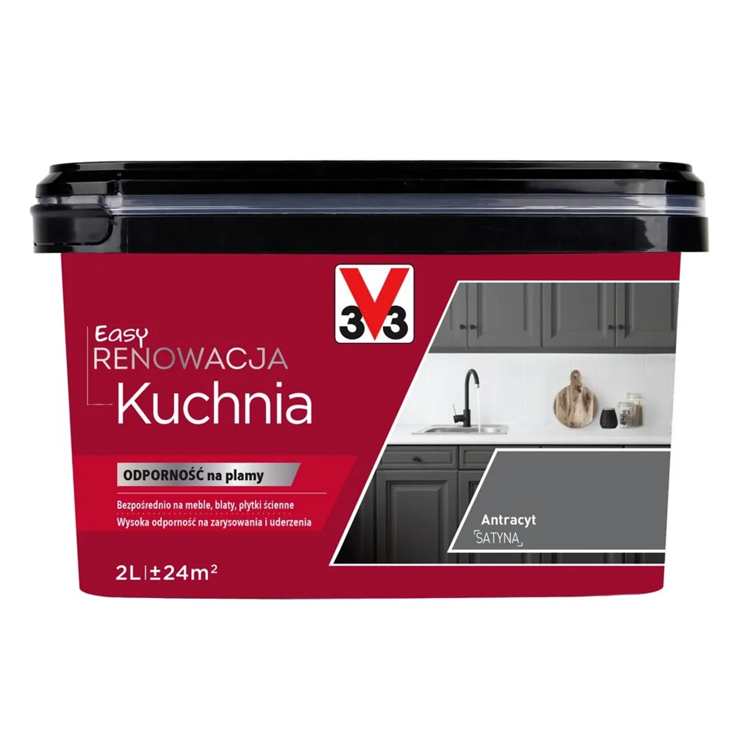 V33 Farba Easy Renowacja Kuchnia antracyt 2l