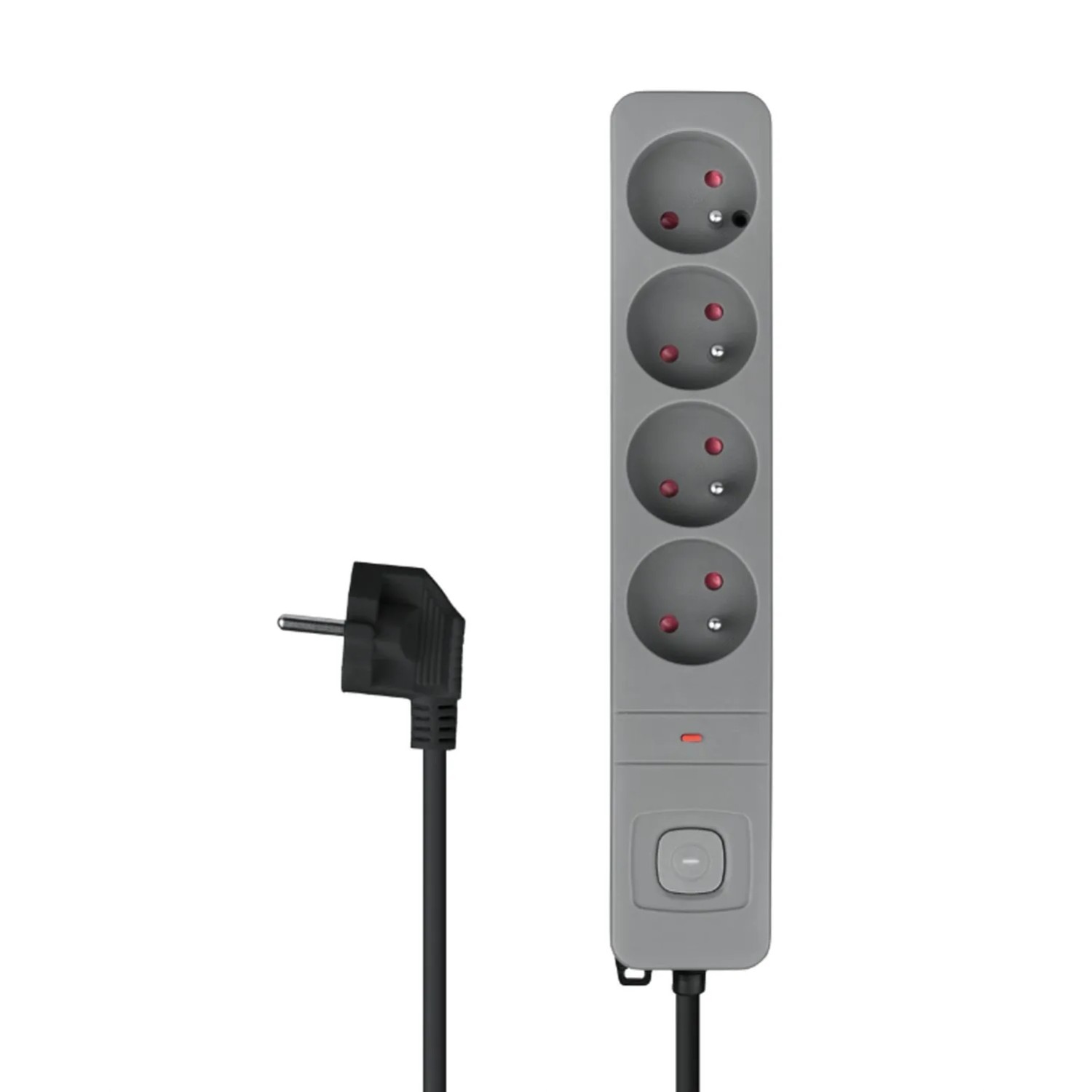 DPM Listwa ochronna z wyłącznikiem 4-gniazdowa 2P+Z szara 1,5 m