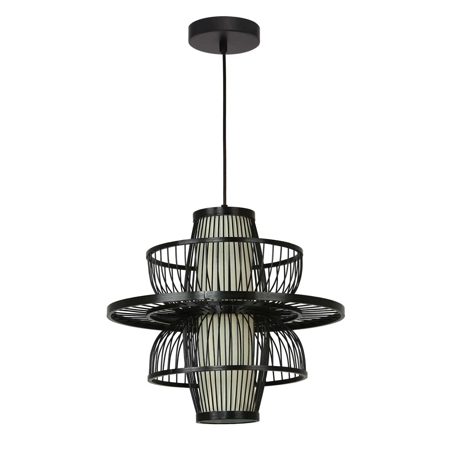 Light Prestige Lampa wisząca ASTRA rattan 1xE14 max. 10W LED czarna