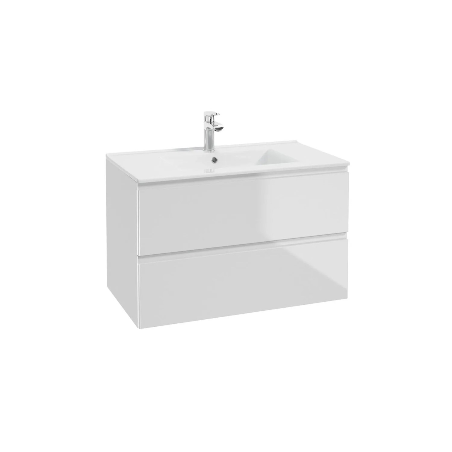 Zestaw Reggio 80 z umywalką biały/biały połysk