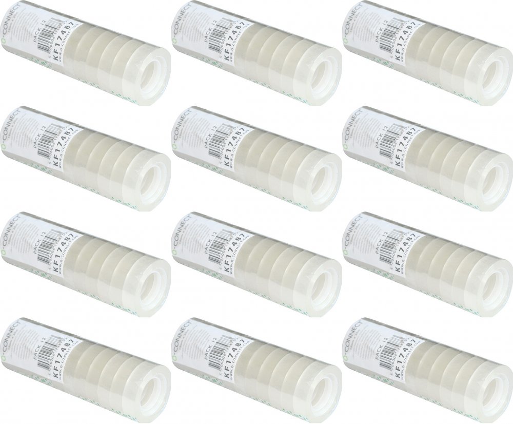 12x Taśma klejąca Q-Connect, 12mmx20m, 12 sztuk, przezroczysty
