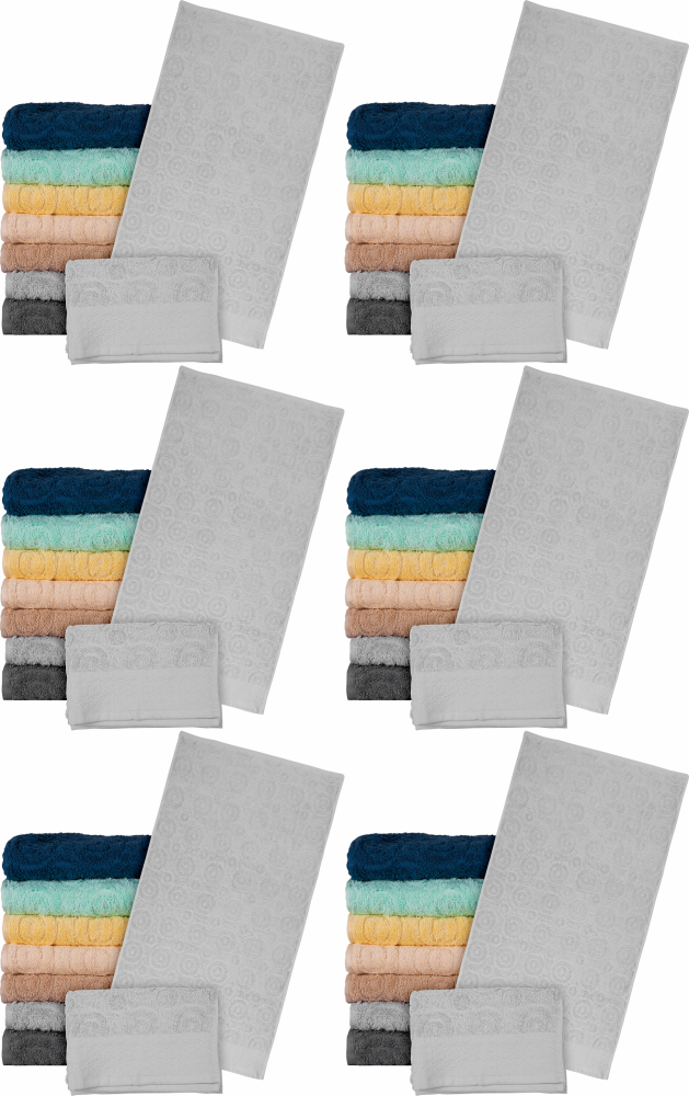 6x Ręcznik Reis Egypt, bawełna frotte, 70x140cm, 500g/m2, jasnoszary