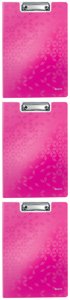 3x Clipboard Leitz Wow, z okładką, A4, różowy