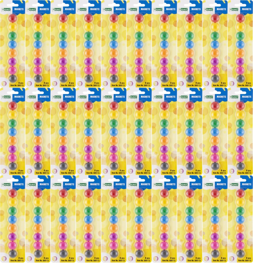 75x Magnesy D.Rect, 20mm, 8 sztuk, mix kolorów