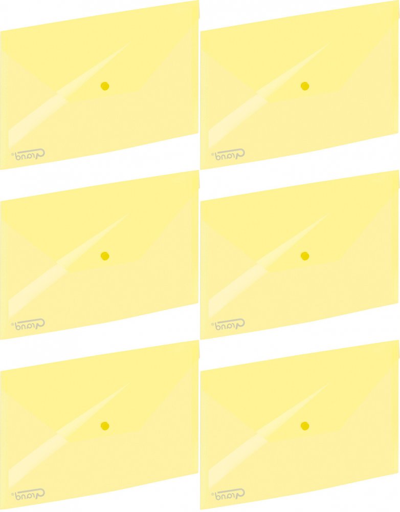 6x Teczka kopertowa Grand 9113, A4, na zatrzask, żółty