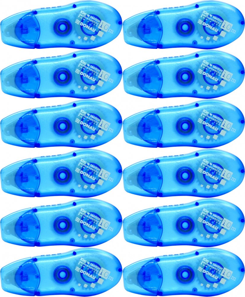 12x Klej Donau, w taśmie, 8mmx10m, transparentny