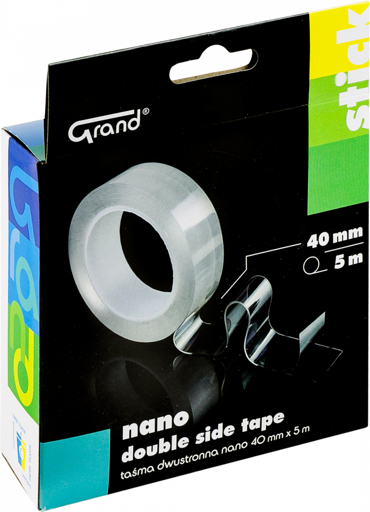 Taśma dwustronna Grand nano, 40mm x 5m, 1 sztuka, przezroczysty
