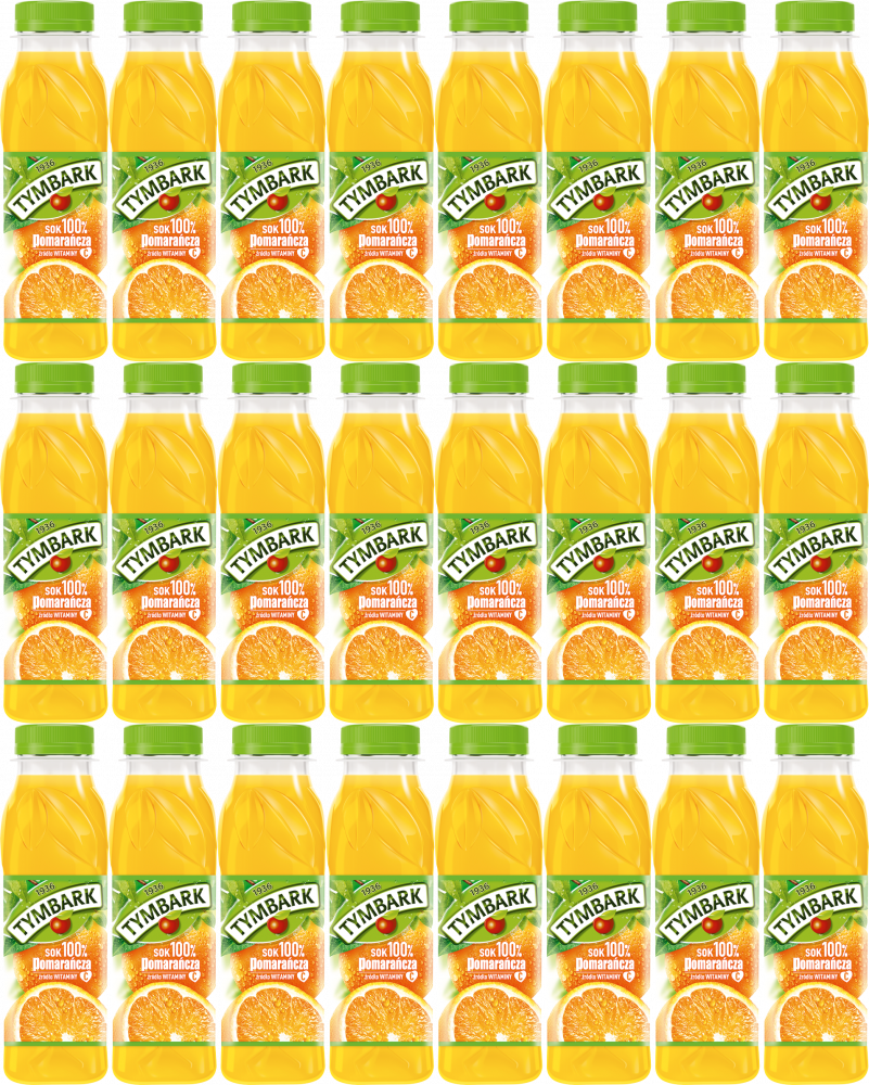24x Sok pomarańczowy Tymbark, butelka PET, 0.3l