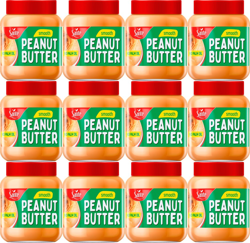 12x Masło orzechowe Sante Peanut Butter Smooth, 350g